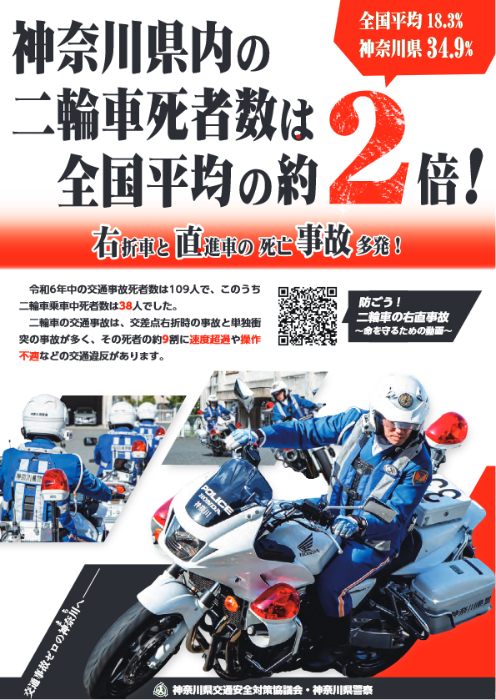 二輪車事故防止強化月間チラシ