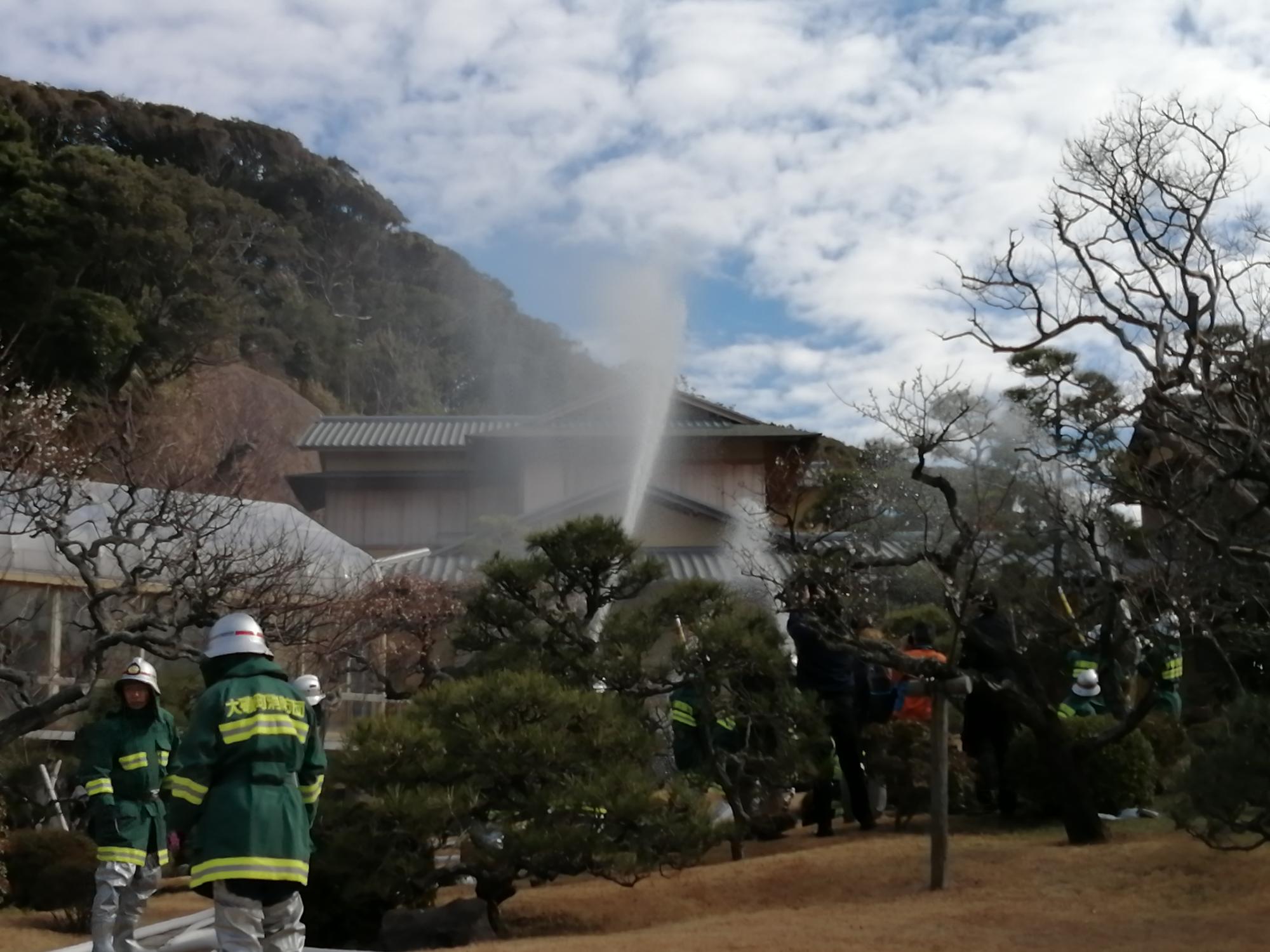 文化財消防訓練の様子