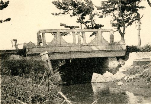 破損した高麗橋