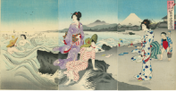 大磯海水浴富士遠景図